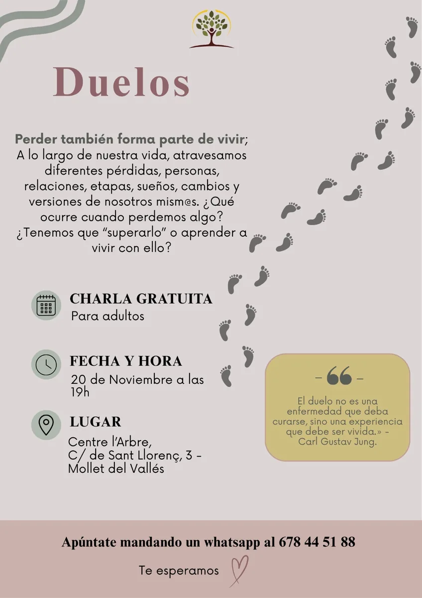 Cartel de la charla «Duelos»